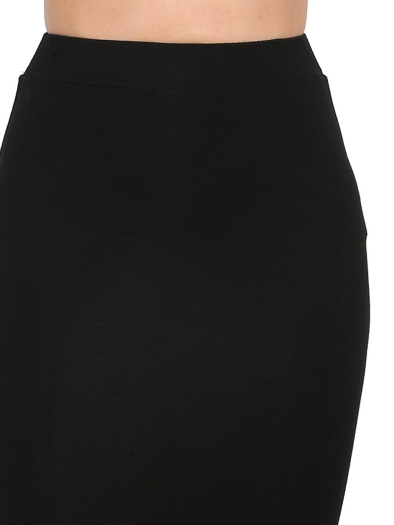 MakeMeChic Women's Fall Black Skirt Basic Below Knee Stretchy Pencil Skirts Black Large - Image 4